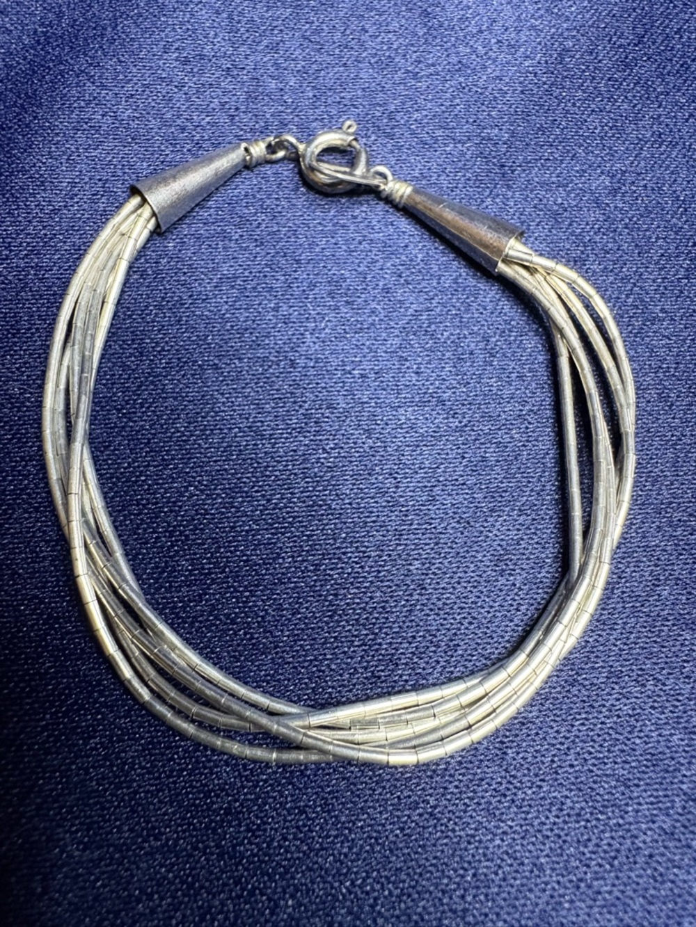 Bracelet 925 Liquid Sterling Silver Multi-Strand - Picture 2 of 6